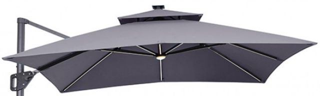 Furniture of America® Aurora Gray Polyester Outdoor Patio Umbrella with LED-0