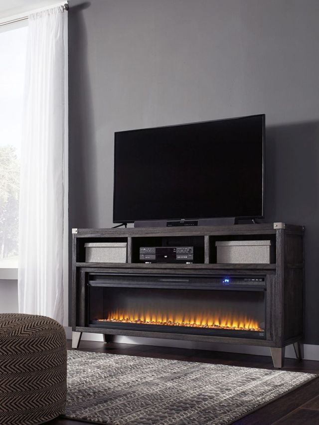 Signature Design by Ashley® Todoe Gray 65" TV Stand with Electric Fireplace-4