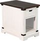 Sunny Designs™ French Country Brown Chair Side Table with White Base-0