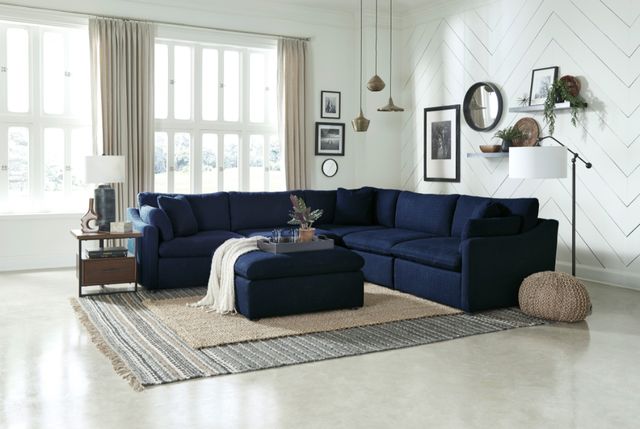 Mazin Furniture Howerton Blue Ottoman-2