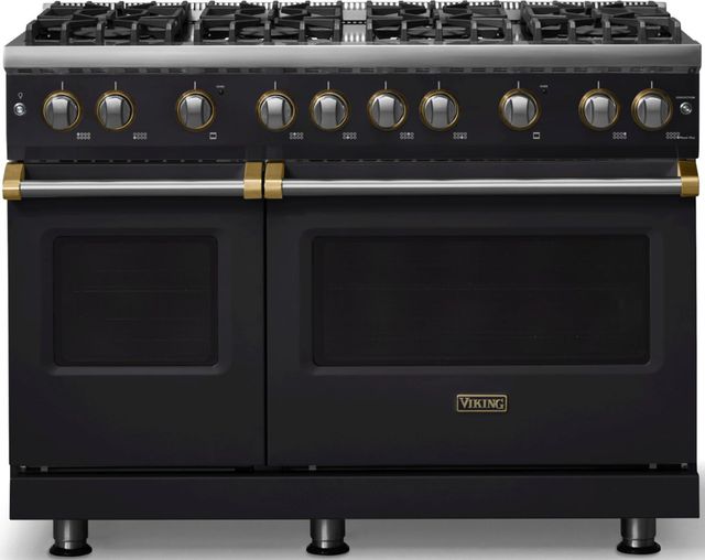 Viking® 5 Series 48" Onyx Pro Style Gas (LP) Range with Brushed Brass Trim-0