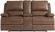 Bassett® Furniture Club Level Parsons Umber Leather Power Reclining Loveseat with Console-1