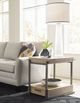Hammary® Huron Blonde Oak End Table with Antique Brass Frame-1