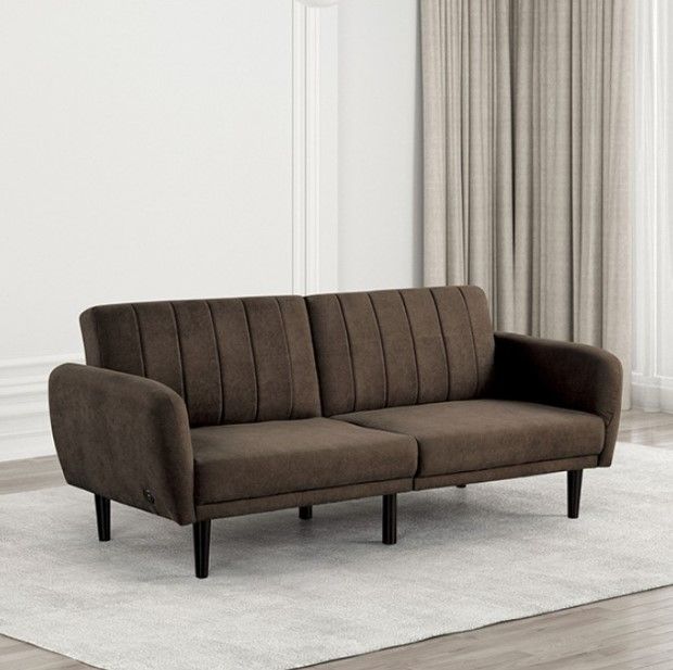 Furniture of America® Aristide Brown Futon Sleeper Sofa-6