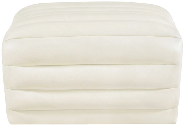 Meridian Furniture Vega Cream Leather Upholstered Ottoman-1