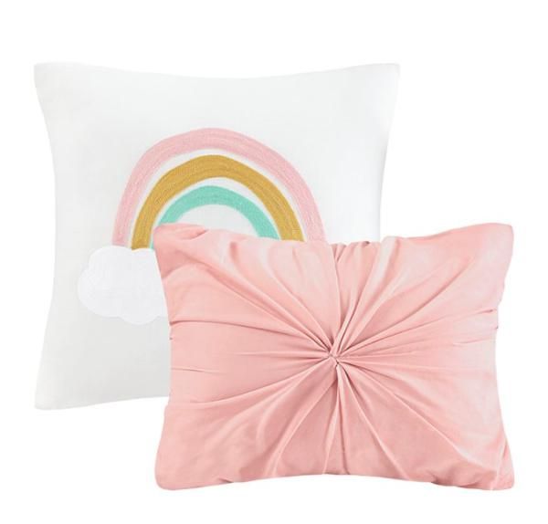 Olliix by Urban Habitat Kids Callie Pink Twin Cotton Jacquard Pom Pom Comforter Set-2