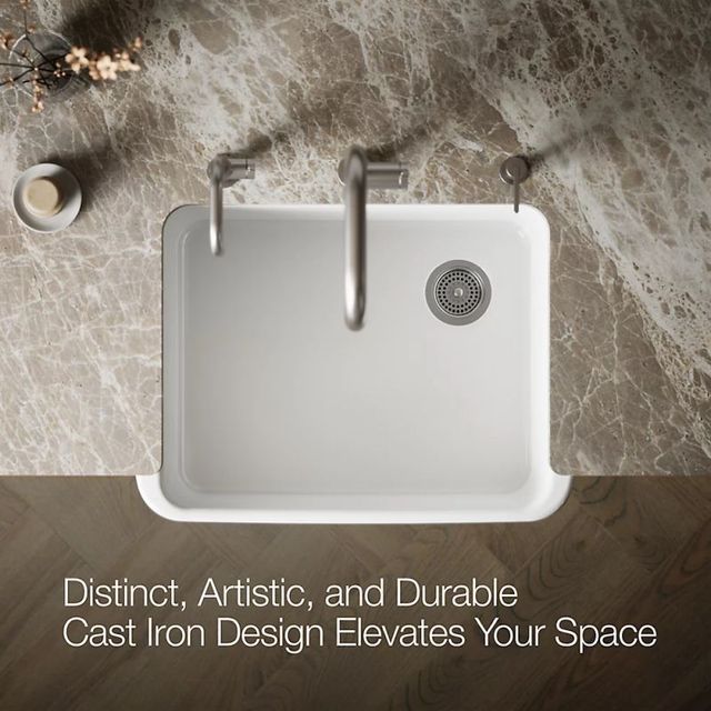 KOHLER® Ironridge® White 28" Undermount Single-Bowl Farmhouse Kitchen Sink-4