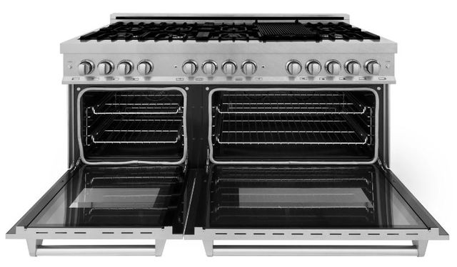 ZLINE 60" Satin Stainless Steel Pro Style Dual Fuel Range-1