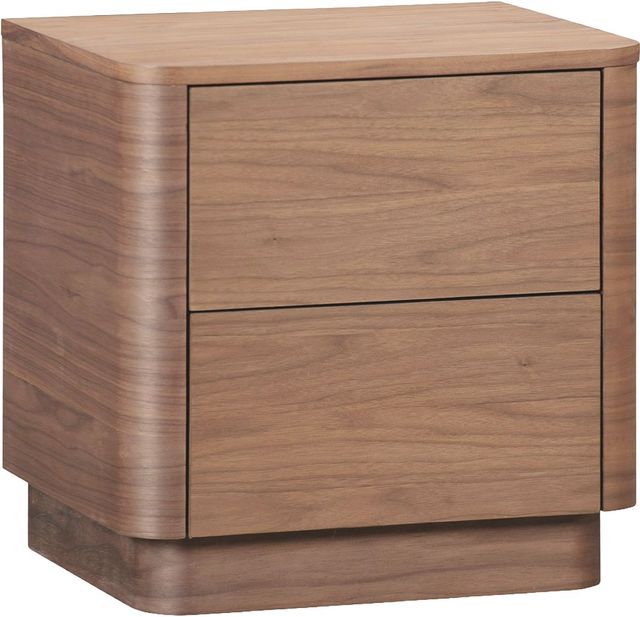 Moe's Home Collection Round Off Walnut Brown Tall Nightstand-0