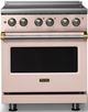 Viking® 5 Series 30" Blush Pro Style Electric Range with Brushed Brass Trim-0