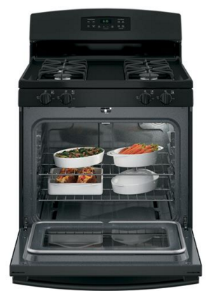 GE® 30" Black Freestanding Gas Range-1