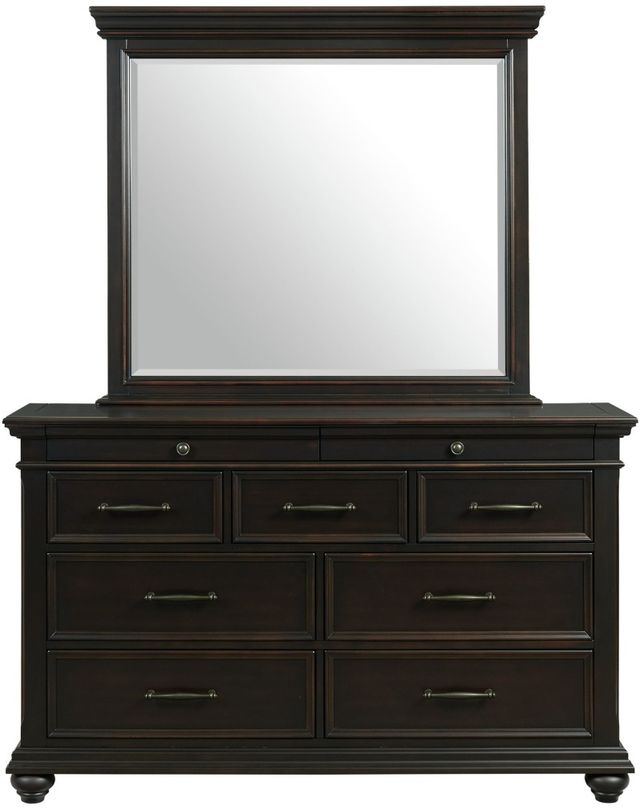 Elements International Slater Black Dresser and Mirror-1