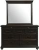 Elements International Slater Black Dresser and Mirror-1