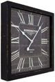 YHD Distressed Black Square Wooden Wall Clock-2