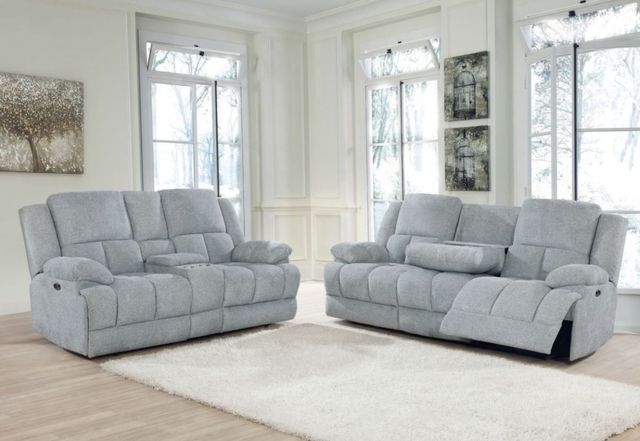 Coaster® Waterbury 2-Piece Grey Power Reclining Living Room Set-0
