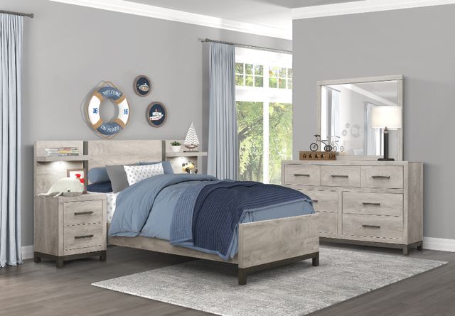 Homelegance® Zephyr Gray Twin Panel Bed-1
