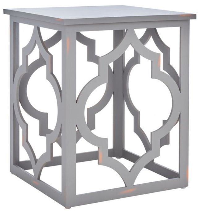 Safavieh Milo Taupe Leaf Trellis End Table-0
