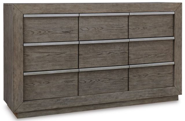 Benchcraft® Anibecca 3-Piece Weathered Gray King Panel Bed Set-2