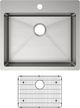 Elkay Crosstown® 2-Piece Polished Satin 25" x 22" x 6" 1-Hole Single Bowl Dual Mount ADA Sink Set-1