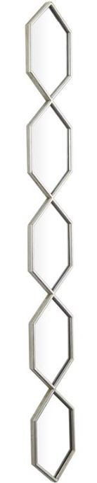 Deco Marche Silver Slim Stacked Chain 5-Layer Wall Mirror with Trellis Pattern-1