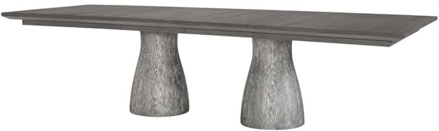 Legacy Classic Terra Luna Nightfall Rectangle Double Pedestal Dining Table with Silver Base-2