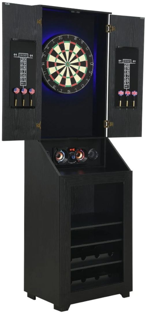 Elements International Hurricanes Black Dartboard Cabinet-0