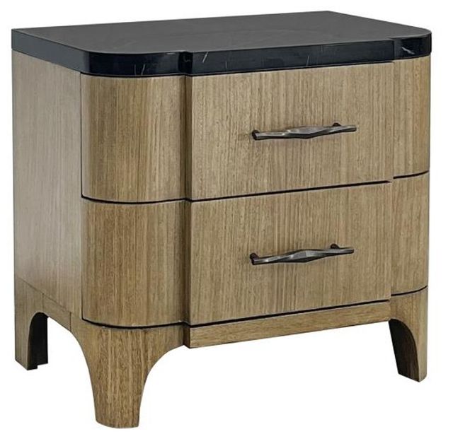Bernards Calia Brown Nightstand with Stone Top-0