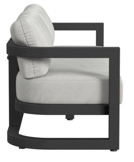 Sunset West Malibu Matte Coal Aluminum Outdoor Sofa with Cast Silver Cushion-2