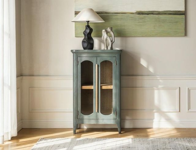 International Furniture Direct Brava Green 2-Door Console-1