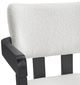 Elements International Portland Black/Snow White Upholstered Dining Arm Chair-3