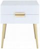 ACME Furniture Denvor White End Table with Gold Base-1