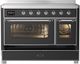 Ilve® Majestic III 48" Graphite Matte Pro Style Induction Range with Triple Glass Door and Chrome Trim-2