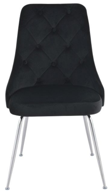 Mazin Furniture Plumeria Black/Chrome Dining Side Chair -1