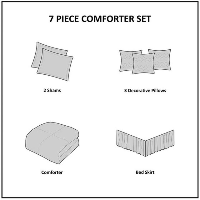 Olliix by Madison Park 7 Piece Tufted Blush Full Laurel Comforter Set-2