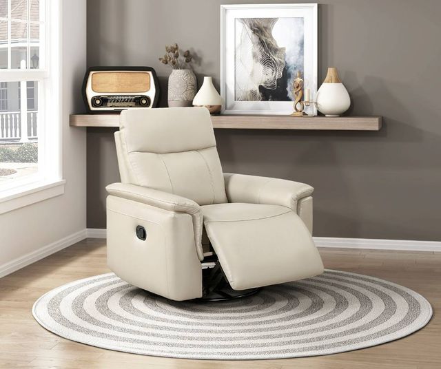 Homelegance® Hadley Taupe Leather Manual Swivel Glider Reclining Chair-1