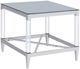 Coaster® Lindley Tempered Mirror Top End Table with Chrome Base-0