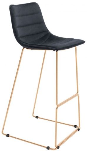 Zuo® Modern Adele 2-Piece Black/Gold Bar Chairs-0