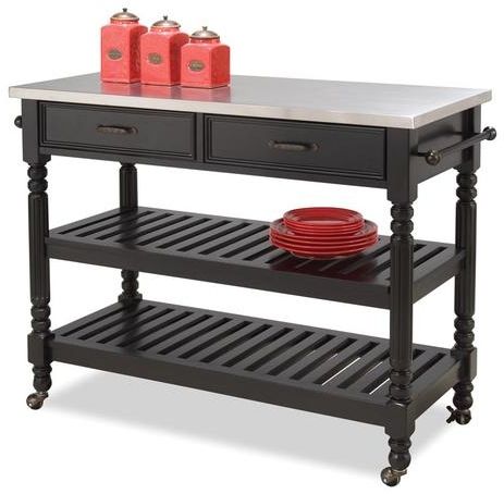 homestyles® General Line Black Kitchen Cart-1