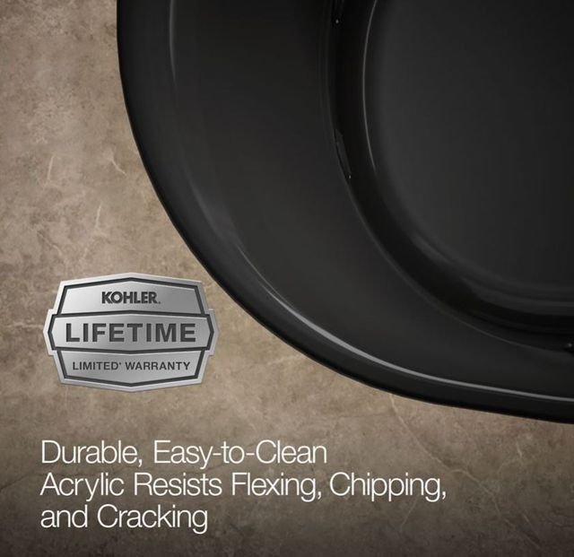 KOHLER® Underscore® Black 66" x 36" Drop-In/ Undermount Heated Whirlpool Bath-4