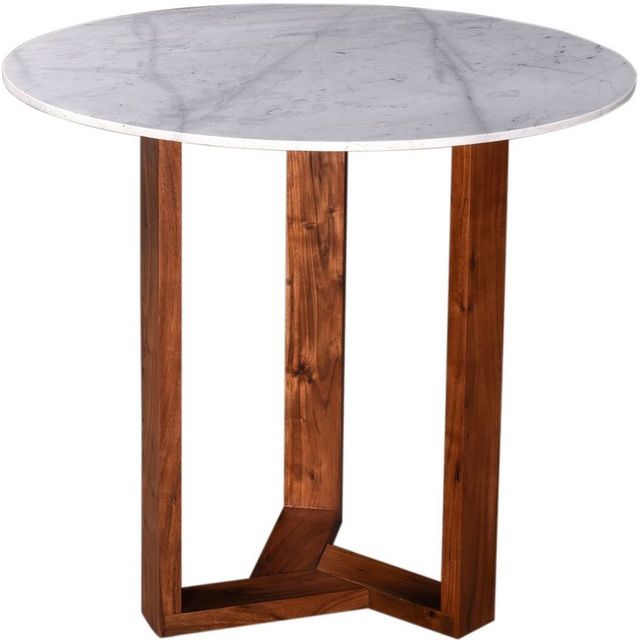 Moe's Home Collection Jinxx White Marble Counter Height Table with Natural Base-2
