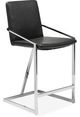 Mazin Furniture Jasmine Chrome/Black Counter Arm Dining Chair-2