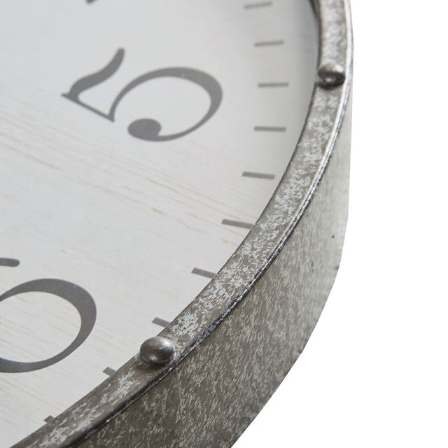 Olliix by Martha Stewart Duke White and Silver Round Clock-3