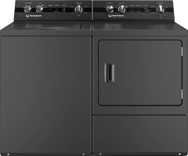 Speed Queen Matte Black Top Load Washer and Electric Dryer Laundry Pair
