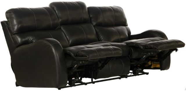 Catnapper® Angelo Black Leather Power Lay Flat Reclining Sofa with Power Adjustable Headrest-2