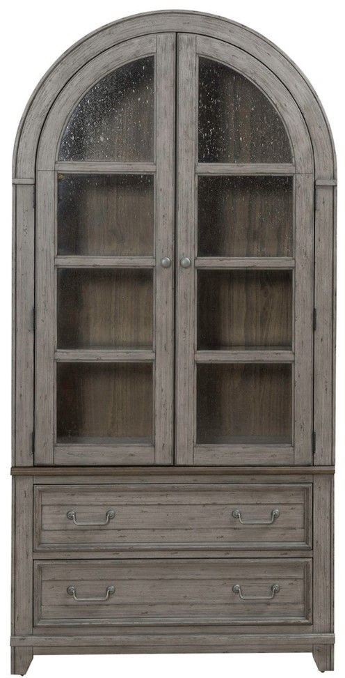 Liberty Furniture River Place Riverstone Gray/Tobacco Curio Cabinet-2