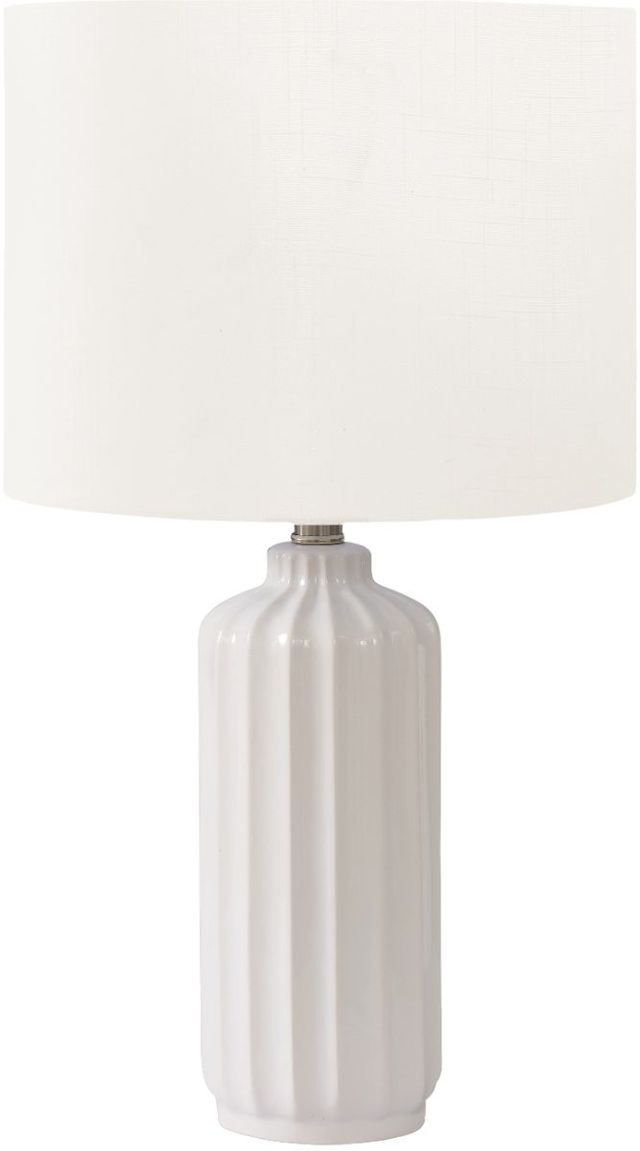 Monarch Specialties Inc. Cream Ceramic Table Lamp with Ivory Shade-0