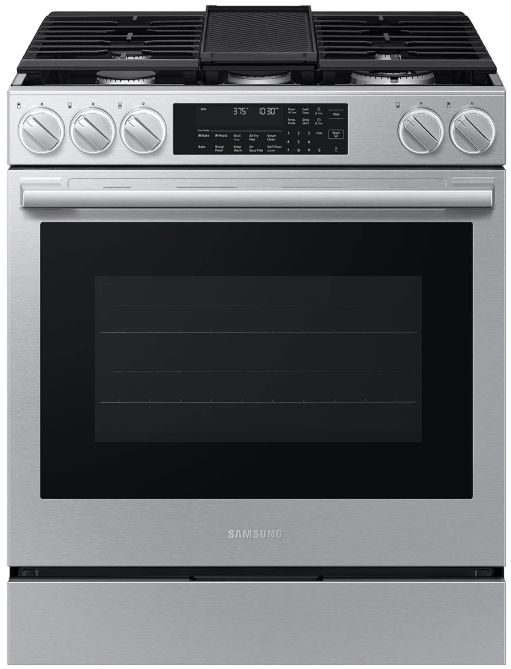 Samsung Bespoke 30" Fingerprint Resistant Stainless Steel Smart Slide-in Dual Fuel Range-0