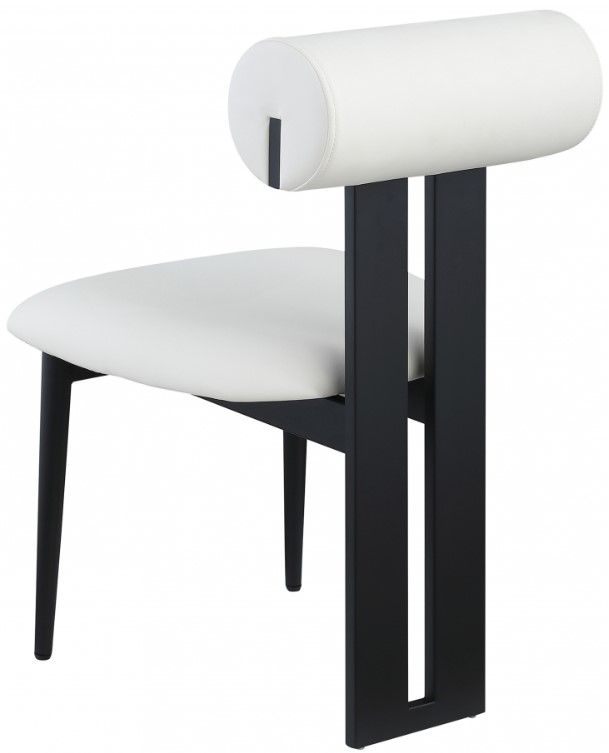 Meridian Furniture Dario Cream/Black Vegan Leather Dining Chair-3