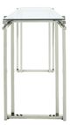 Sagebrook Home Glass Top Console Table with Silver Base-2