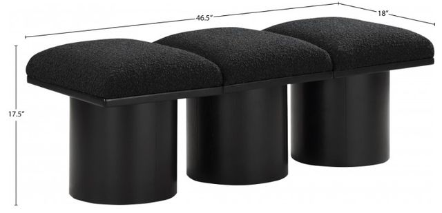 Meridian Furniture Pavilion 3-Piece Black 47" Modular Bench Set-4
